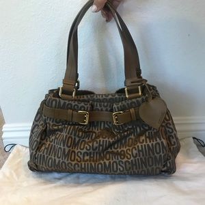 Like New Moschino Canvas Shoulder Bag